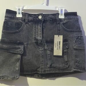 Women's Gray Mini cargo skort